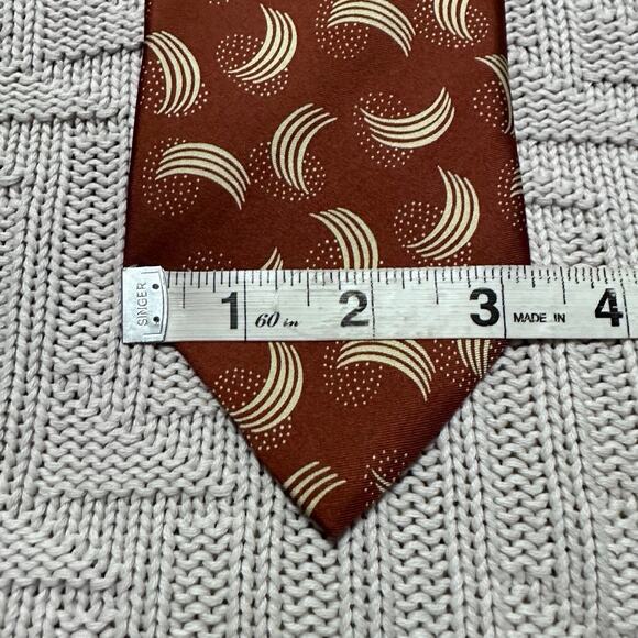 Vintage Fendi bronze brown abstract Italian silk luxury tie - Picture 5 of 5